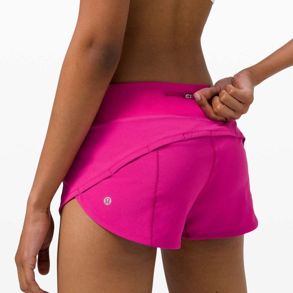 GENUINE LULULEMON 4 WAY STRETCH SPEED SHORTS PINK SIZE 0